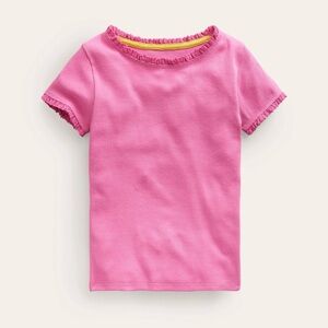 Mini Boden Ribbed Ruffle Short Sleeve size 13-14y